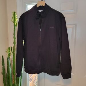NWOT Calvin Klein Jet Black Zip Up Hoodie, Size Mens Large